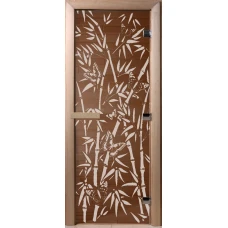 Дверь Doorwood Бамбук и бабочки Бронза прозрачная